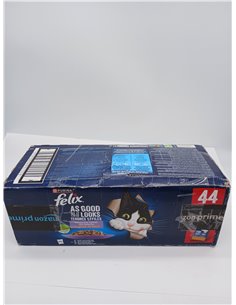 FELIX Fantastic Wet Adult Cat Food, Gelatin, Beef, Chicken, Salmon and Tuna Assortment, Pack of 44 85g Sachets 2