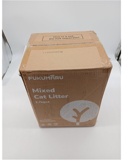 FUKUMARU Arena de Tofu para Gatos 10.8kg - Arena aglomerante para Gatos, Mezcla de pellets de madera de manzana, Libre de Polvo 