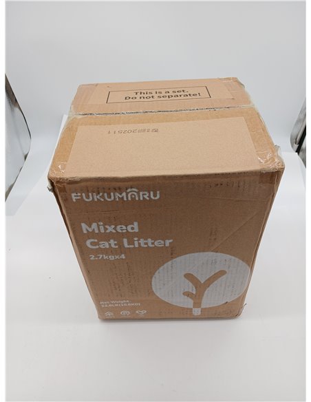 FUKUMARU Arena de Tofu para Gatos 10.8kg - Arena aglomerante para Gatos, Mezcla de pellets de madera de manzana, Libre de Polvo 