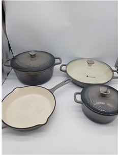 MasterPRO Unique|Batería de Cocina de 7 Piezas|Juego de Cocina 3 Cacerolas de 19, 27 y 30,5 cm con Tapas y 1 Sartén de 24,5cm|Hi 2