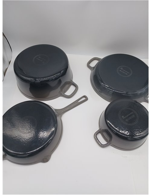 MasterPRO Unique|Batería de Cocina de 7 Piezas|Juego de Cocina 3 Cacerolas de 19, 27 y 30,5 cm con Tapas y 1 Sartén de 24,5cm|Hi