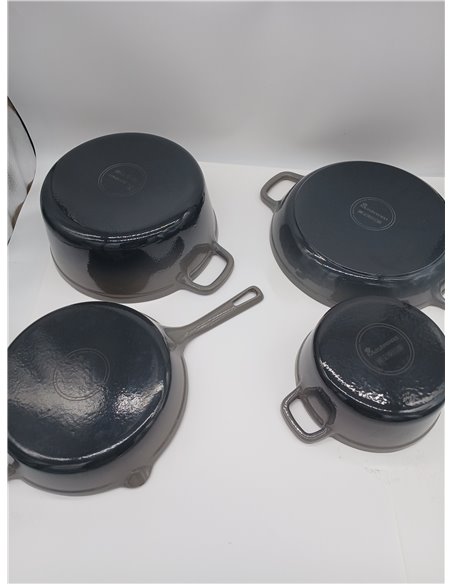 MasterPRO Unique|Batería de Cocina de 7 Piezas|Juego de Cocina 3 Cacerolas de 19, 27 y 30,5 cm con Tapas y 1 Sartén de 24,5cm|Hi