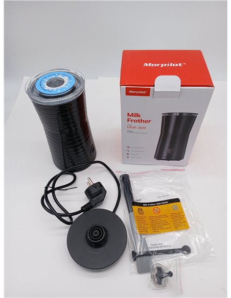Morpilot Espumador de Leche Eléctrico, Calentador Leche 4 en 1, para Espuma Caliente y Fría, 240ml 400W, Negro