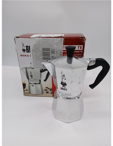 Bialetti Coffee Maker, Aluminium, 6 Cups Grey, Black