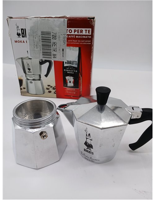 Bialetti Coffee Maker, Aluminium, 6 Cups Grey, Black