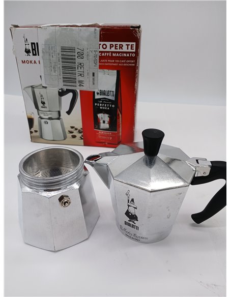 Bialetti Coffee Maker, Aluminium, 6 Cups Grey, Black