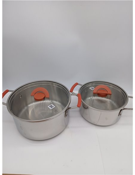 Tefal Optispace - Juego de 2 Ollas 18/20cm + 2 Tapas, Apto inducción, Thermo-Fusion, marcas medición, apto lavavajillas y ho