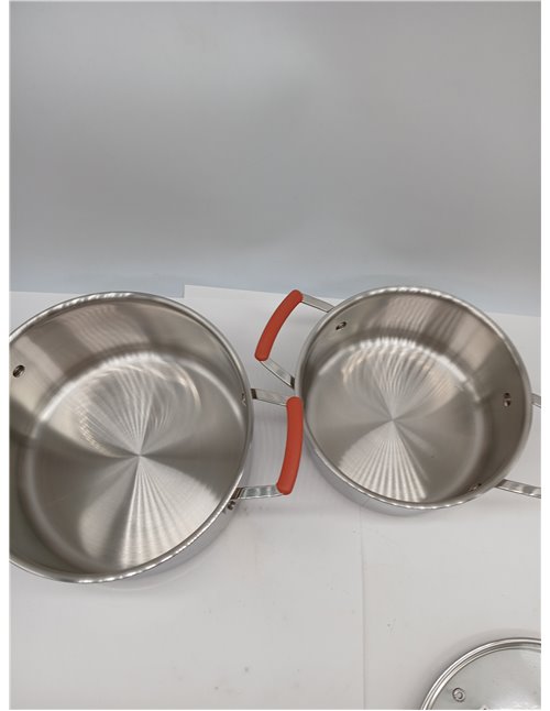 Tefal Optispace - Juego de 2 Ollas 18/20cm + 2 Tapas, Apto inducción, Thermo-Fusion, marcas medición, apto lavavajillas y ho