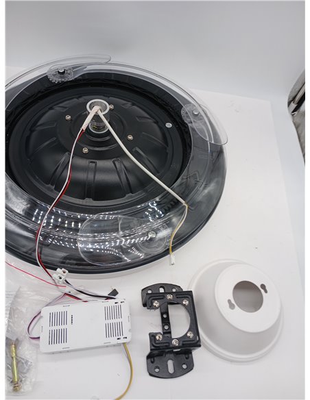 M mimotec - White Olga Ventilador de Techo LED 66W con Luz CCT Regulable y Control de Intensidad, Motor DC 30W+Luz Led 36W, Sile