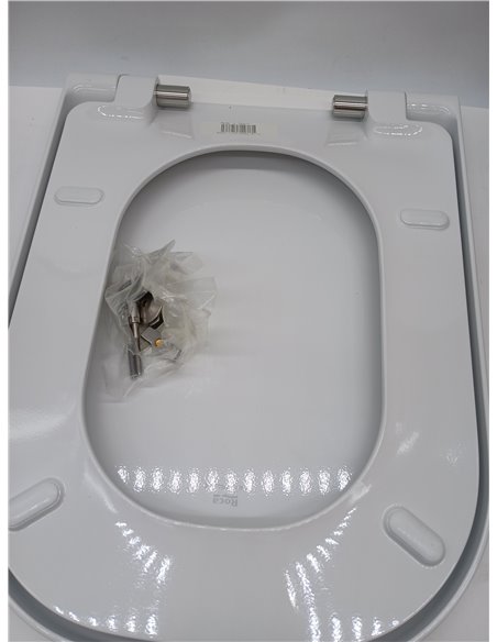 Roca A80147200B Asiento y Tapa Supralit, Caída Amortiguada, Coleccion The Gap Square, Blanco, 45L x 34.5W       