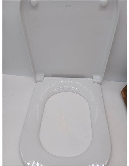 Roca A80147200B Asiento y Tapa Supralit, Caída Amortiguada, Coleccion The Gap Square, Blanco, 45L x 34.5W       