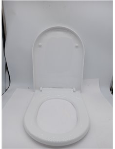 Ibergrif M41001 Tapa wc, Asiento de Inodoro de Cierre Suave en Forma de D con Liberación Rápida para una Fácil Limpieza, Blanco 2