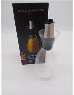 Cole & Mason H103029 Haverhill Aceitera y Vinagrera, 370ml, Dispensador de Botella/Decantador, Vidrio/Acero Inoxidable, 1 x Bote 2