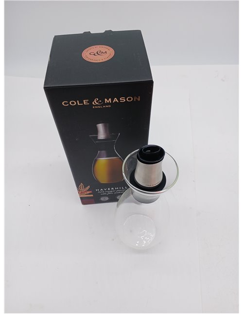 Cole & Mason H103029 Haverhill Aceitera y Vinagrera, 370ml, Dispensador de Botella/Decantador, Vidrio/Acero Inoxidable, 1 x Bote