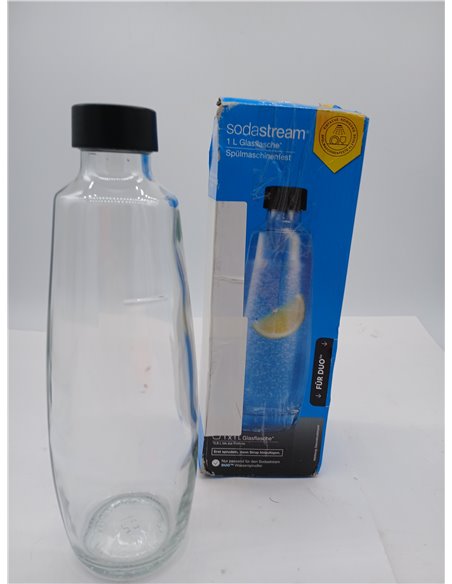 Sodastream - Jarra de Vidrio para Máquina de Agua con Gas Duo, Transparente, Apto para Lavavajillas Botella de Vidrio, 1 L