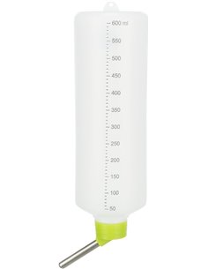 TRIXIE - Bebedero de Chupete para Roedores y Conejos, 600 ml, Botella de Plástico con Válvula de Bola de Acero Inoxidable, Agua 