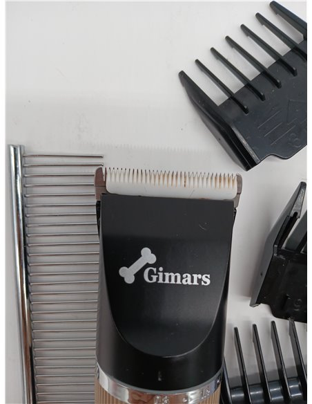 Gimars 2 en 1 potente motor 3.0 de bajo ruido para perros con hoja recortadora de patas de perro, kit de cortapelos recargable i