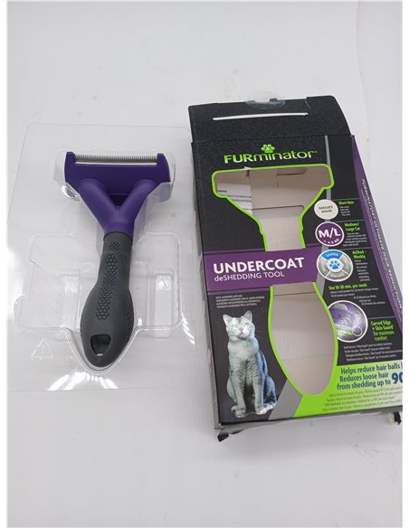 FURminator deShedding, Tool para gatos medianos/grandes de pelo corto, Cepillo talla M/L para eliminar el pelo suelto
