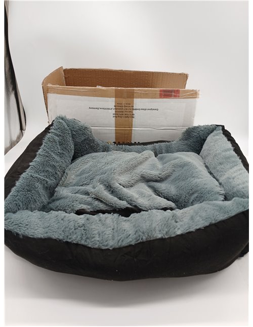 lionto Cama perros cojín perros cesta perros con cojín tamaño (S) 50x37 cm gris/negro