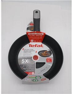 Tefal Explore Stone - Sartén de 20 cm, Mango fijo, Revestimiento Antiadherente, Apto inducción, Thermo-Signal 2