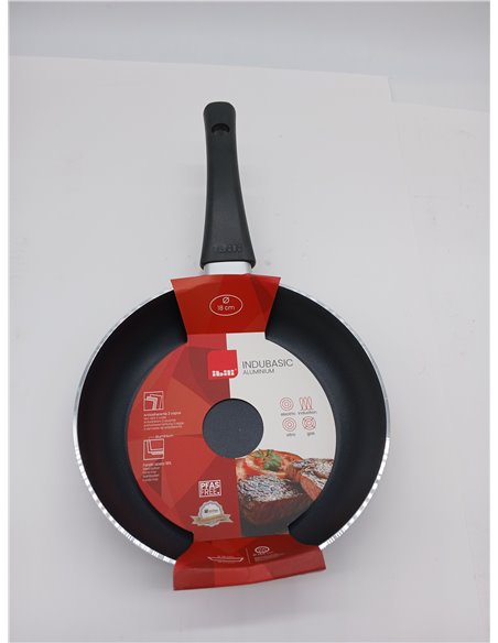 IBILI 405018 Aluminium Indubasic Frying Pan, Black, 18 cm
