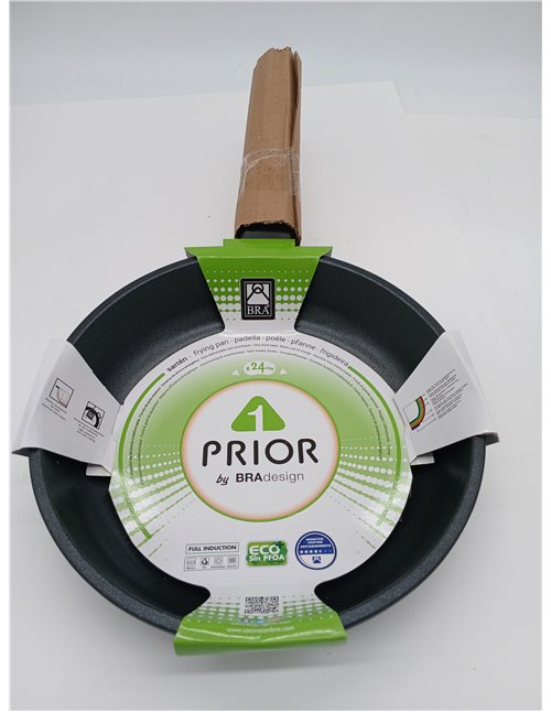 BRA Prior | Sartén, 24 cm, aluminio fundido con antiadherente, apto para todo tipo de cocinas incluida inducción