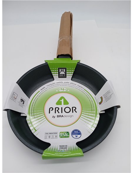 BRA Prior | Sartén, 24 cm, aluminio fundido con antiadherente, apto para todo tipo de cocinas incluida inducción