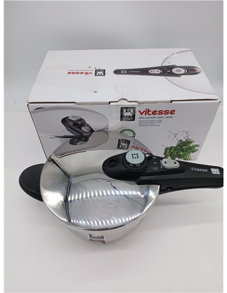 BRA Vitesse | Olla Express de 3 Litros, Fabricada en Acero Inoxidable 18/10, Con 2 Programas de Cocción y Sistema de Bloqueo de 