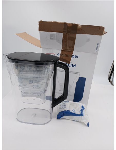 Wessper Jarra Filtradora Agua con Filtros, Jarra para Puerta de Frigorífico de 2,7 Litros, Filtro con Carbón Activo y Resina de 
