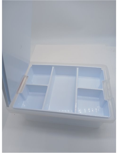 Tatay Caja Botiquín 7L | Caja Almacenaje Plastico con Bandeja de 5 Compartimentos | Tapa con Bisagra Incluida | Asas Ergonómicas
