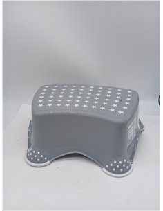 keeeper Taburete Escalón Estrellas, De 18 Meses a 10 Años, Antideslizante, 40,5x28,5x14 cm, Tomek, Gris 2
