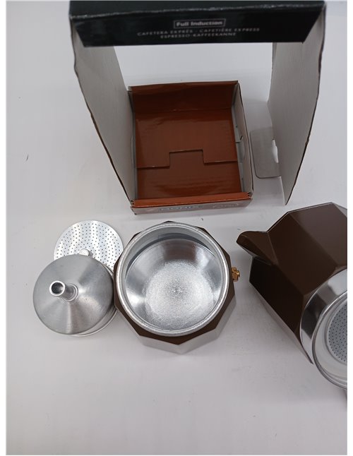 MONIX New Cream | Cafetera Italiana de Aluminio, Capacidad 6 Tazas, Apta para Todo Tipo de cocinas incluida inducción