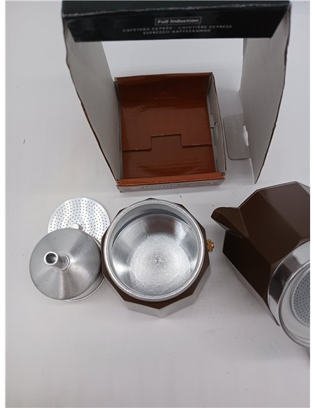 MONIX New Cream | Cafetera Italiana de Aluminio, Capacidad 6 Tazas, Apta para Todo Tipo de cocinas incluida inducción