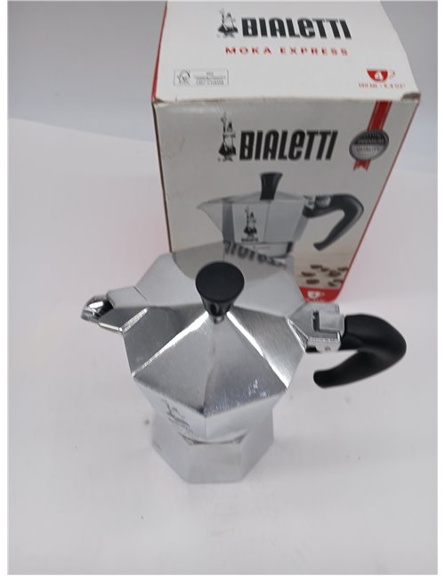 Bialetti - Moka Express: Icónica Cafetera Italiana para Espresso, Auténtico Café Italiano, Cafetera 4 Tazas (190 Ml), Aluminio, 