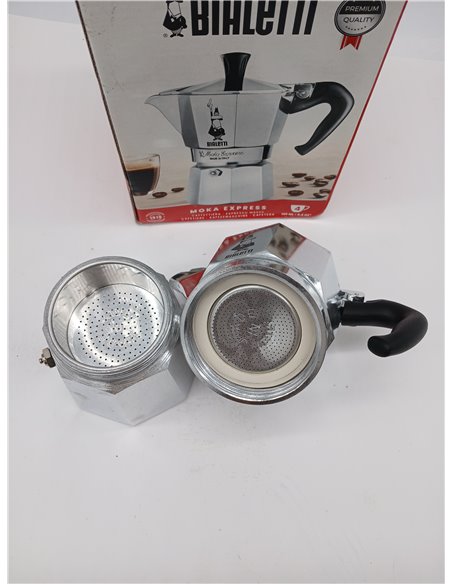 Bialetti - Moka Express: Icónica Cafetera Italiana para Espresso, Auténtico Café Italiano, Cafetera 4 Tazas (190 Ml), Aluminio, 