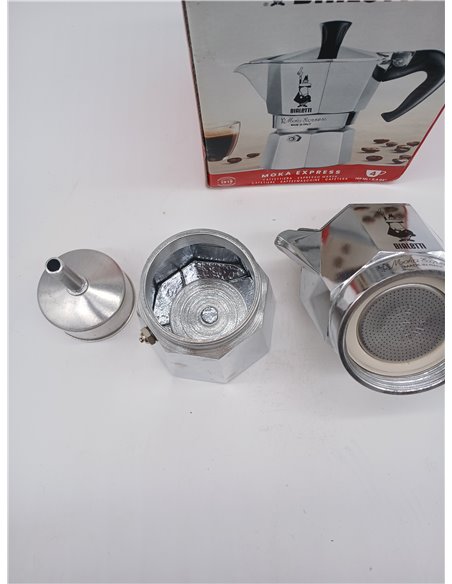 Bialetti - Moka Express: Icónica Cafetera Italiana para Espresso, Auténtico Café Italiano, Cafetera 4 Tazas (190 Ml), Aluminio, 