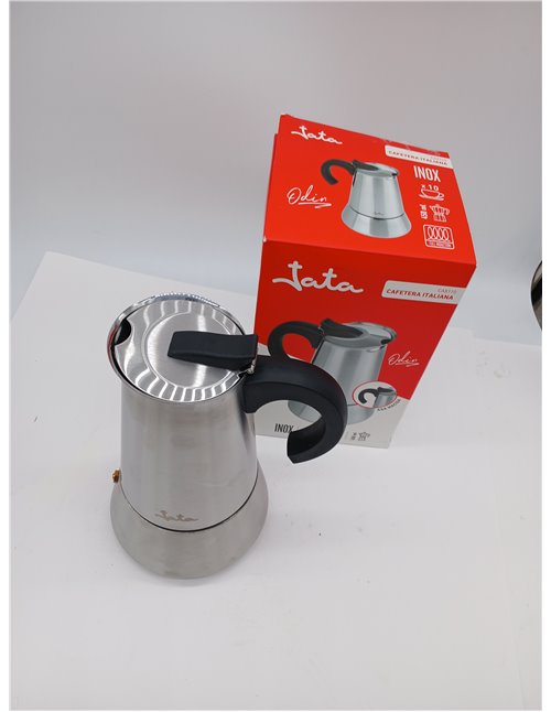 Jata Hogar CAX110 - Cafetera Italiana Inducción 10 Tazas Acero Inoxidable, Cafetera Moka Espresso, Compatible con Todas las Coci