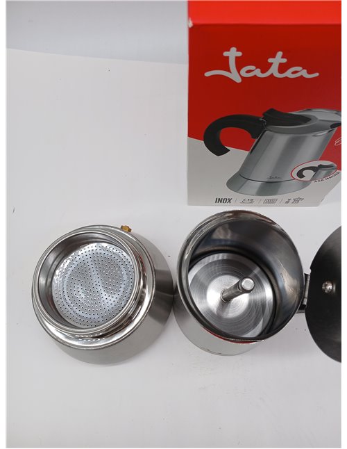 Jata Hogar CAX110 - Cafetera Italiana Inducción 10 Tazas Acero Inoxidable, Cafetera Moka Espresso, Compatible con Todas las Coci