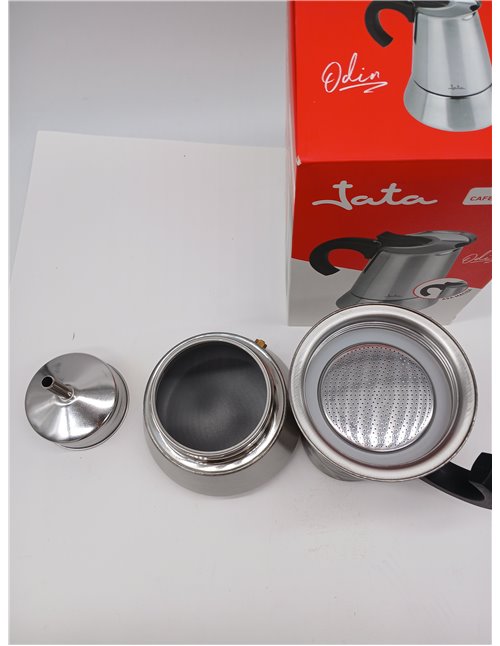 Jata Hogar CAX110 - Cafetera Italiana Inducción 10 Tazas Acero Inoxidable, Cafetera Moka Espresso, Compatible con Todas las Coci