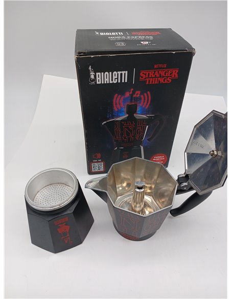 Bialetti Moka Express Stranger Things Italian Coffee Maker 6 Cup (270ml), Musical Knob with USB-C Charging, Not Suitable for Ind