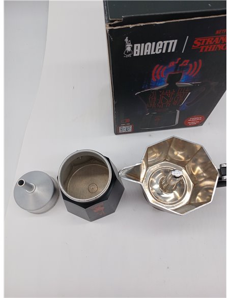 Bialetti Moka Express Stranger Things Italian Coffee Maker 6 Cup (270ml), Musical Knob with USB-C Charging, Not Suitable for Ind