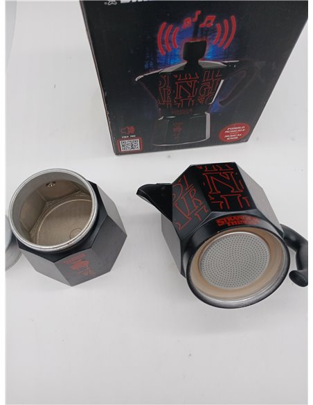 Bialetti Moka Express Stranger Things Italian Coffee Maker 6 Cup (270ml), Musical Knob with USB-C Charging, Not Suitable for Ind