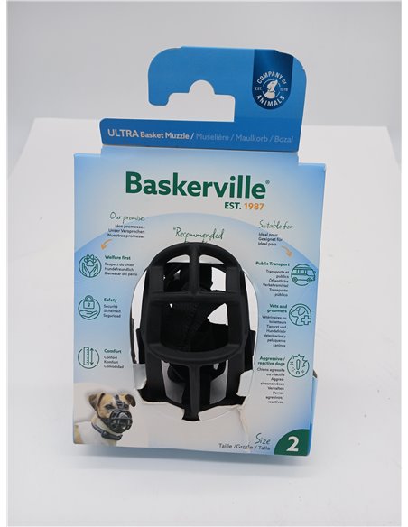 MUSERUOLA BASKERVILLE ULTRA, design etico brevettato, cane può respirare, ansimare e bere, regolabile, imbottita, addestramento 