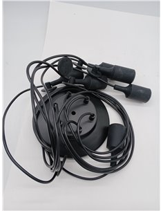 BarcelonaLED Lámpara de Araña Colgante Negro de Suspensión Estilo Vintage Retro con Cable PVC y 6 brazos Portalámparas E27 LED p 2