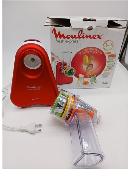 Moulinex Fresh Express DJ7535 Electric Grater with 3 Functions in 1, 200 W, Slice or Cut into Strips and Grate, 3 Different Cone