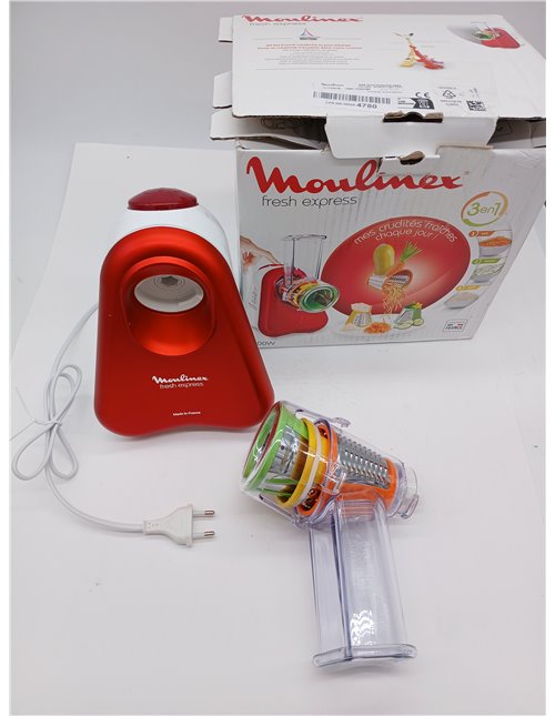 Moulinex Fresh Express DJ7535 Electric Grater with 3 Functions in 1, 200 W, Slice or Cut into Strips and Grate, 3 Different Cone