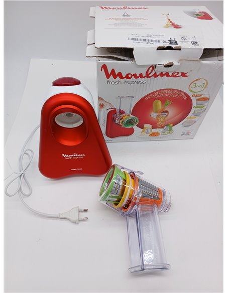 Moulinex Fresh Express DJ7535 Electric Grater with 3 Functions in 1, 200 W, Slice or Cut into Strips and Grate, 3 Different Cone