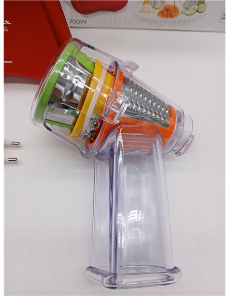 Moulinex Fresh Express DJ7535 Electric Grater with 3 Functions in 1, 200 W, Slice or Cut into Strips and Grate, 3 Different Cone
