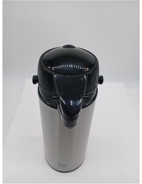 Quid 7520006 Xylon - Isotermo Café con Surtidor Doble Pared Vidrio/ Acero Inoxidable, 1.9 Litros, color Negro