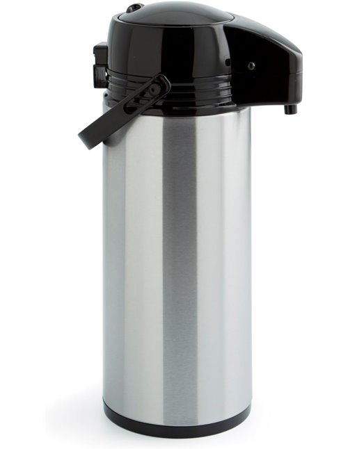 Quid 7520006 Xylon - Isotermo Café con Surtidor Doble Pared Vidrio/ Acero Inoxidable, 1.9 Litros, color Negro